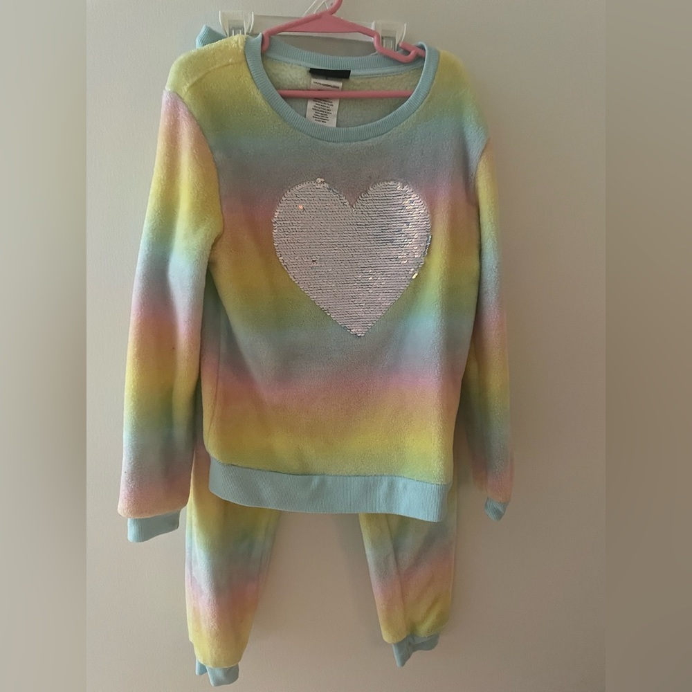 Girls rainbow sweatshirt set